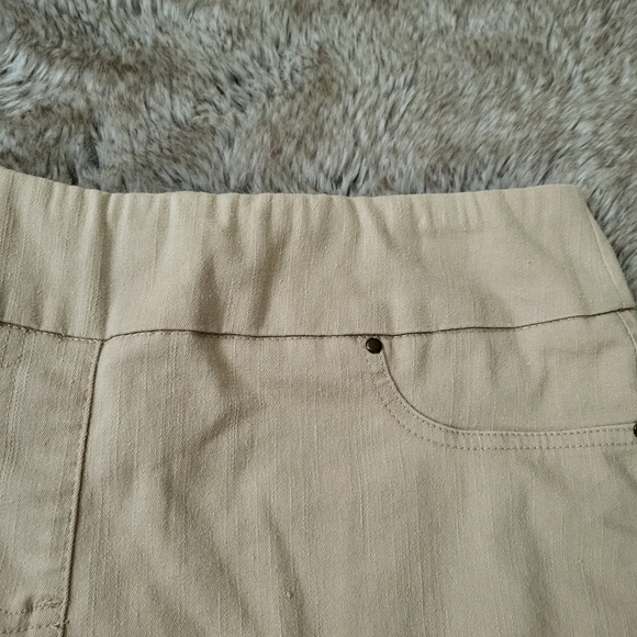 Ruby Rd Petite Chino Clamdigger Capri Pants Wide Waistband Khaki Size 14 Petite - Picture 2 of 8